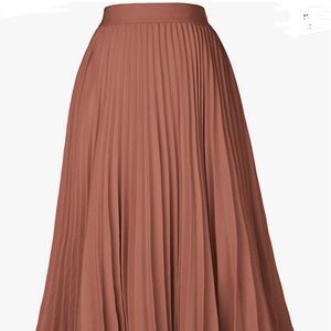 Kate Kasin Women's High Waist Pleated A-Line Swing Skirt